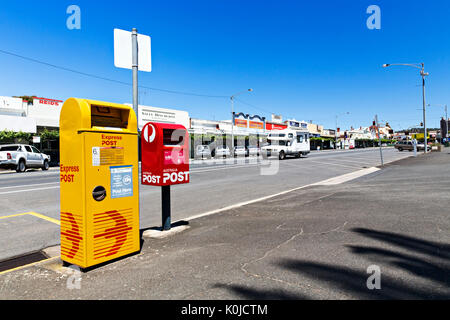 Post boxes in Ararat Victoria Australia.Ararat is a former 1850`s gold mining town. Stock Photo